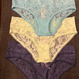 3 Victoria Secret panties size medium new lace